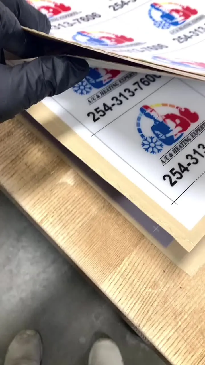 Subsurface-printed Lexan decal sheets fresh off the press